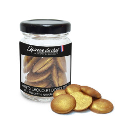 Pot de palets de chocolat blanc dorés déco réf.EDC70004