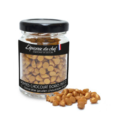 Pot de pépites de chocolat blanc dorés déco réf.EDC70006