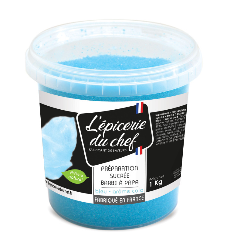Préparation sucrée barbe à papa bleue/cola 1kg