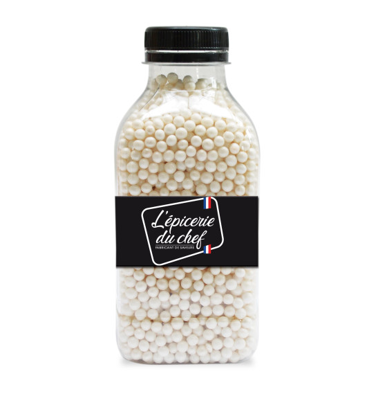 Décors sucrés perle blanche nacrée 325g Décors sucrés perle blanche nacrée 325g