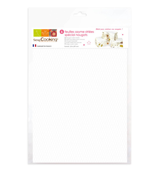 Lot de 6 feuilles azyme striées spécial nougat