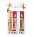 4 stylos déco blanc, rouge, marron & doré
