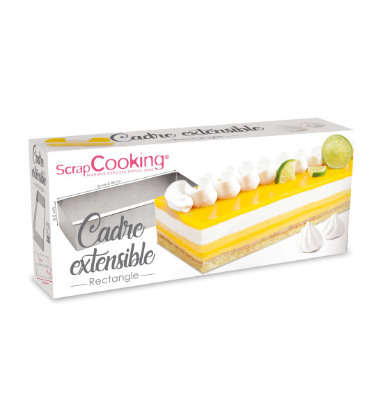 Cadre Patissier Rectangle Extensible Inox Scrapcooking