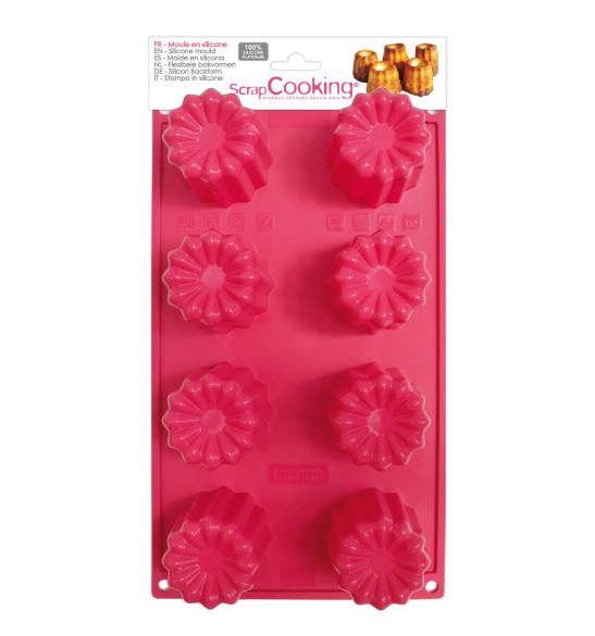 ScrapCooking® silicone mould with 8 cannelé cavities ScrapCooking® silicone mould with 8 cannelé cavities