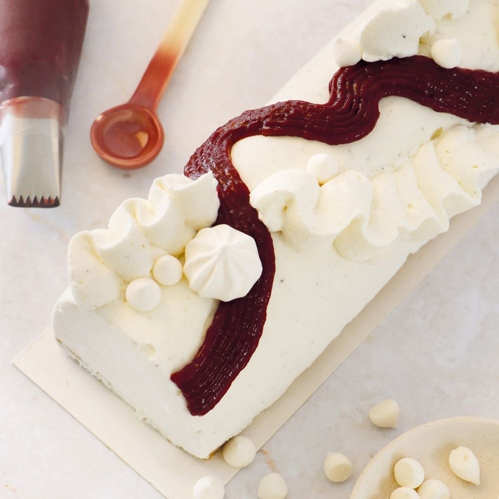 Bûche Noël framboise et spéculoos